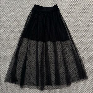 Bershka Black Maxi A-Line Tiered Skirt for Night Out
